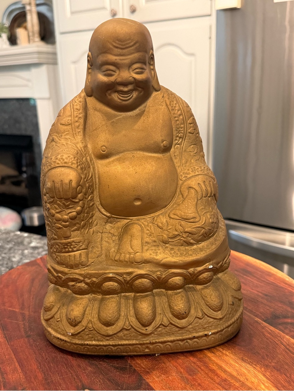 Vintage 60s 70s Gold Alexander Backer Laughing Buddha Chalkware Spiritual Asian